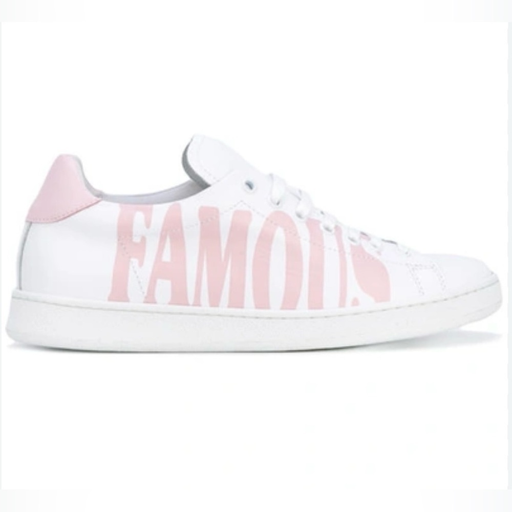 Joshua Sanders ‘insta famous’ lace-up sneakers, white w/pink, sz6, EUC